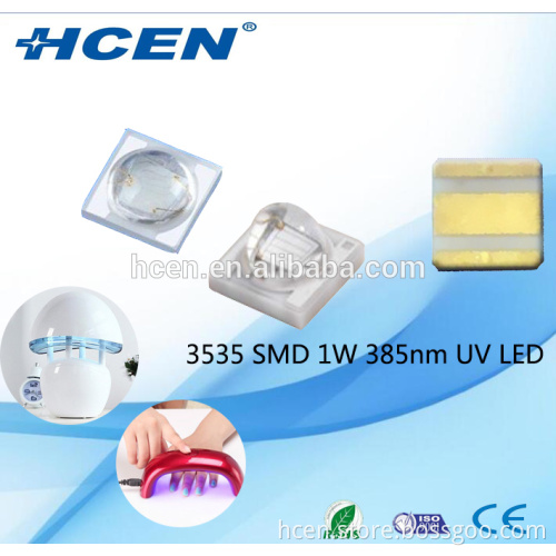 High quality uv curing led 1W high power 385nm uv led with RoHS compliant